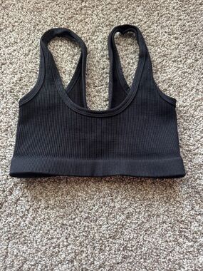 Free People NEOT Black Ribbed Racerback Bralette